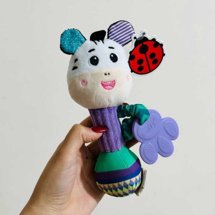 جغجغه سوت دار دندونی پارچه ای و سیلیکونی sozzy طرح گوره خر