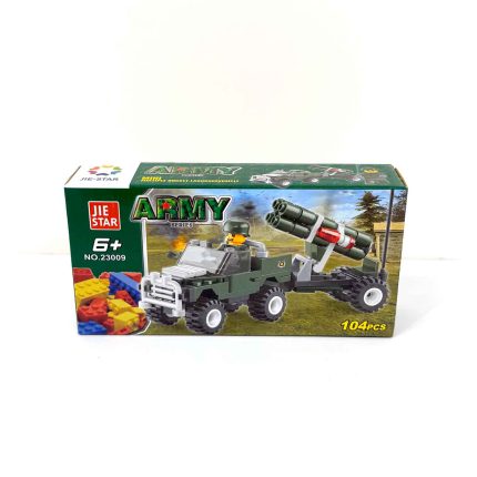 لگو خودروی مینی راکت‌انداز 104 قطعه | Army mini rocket launcher vehicle